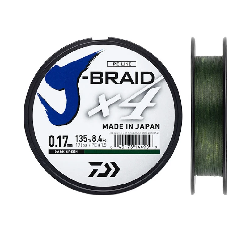 Daiwa J-Braid X4E 135m Dark Green 1 Daiwa J-Braid X4E 135m Dark Green