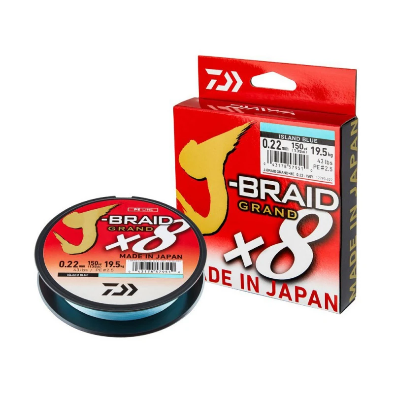 Daiwa J-Braid Grand X8 135m Blue 1 Daiwa J-Braid Grand X8 135m Blue