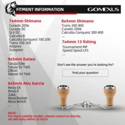 Gomexus Aluminum Double Handle With Cork Knob -Sportviswinkel BS100HCA27TNr 6