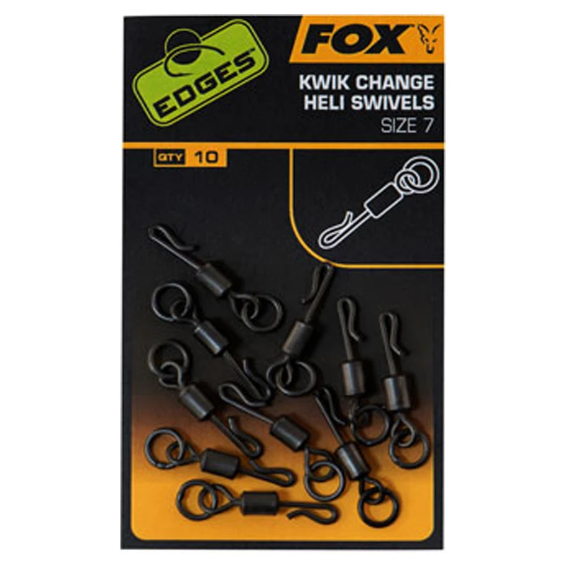 Fox Edges Kwik Change Heli Swivels (10pcs) Size 7 1 Fox Edges Kwik Change Heli Swivels (10pcs) Size 7